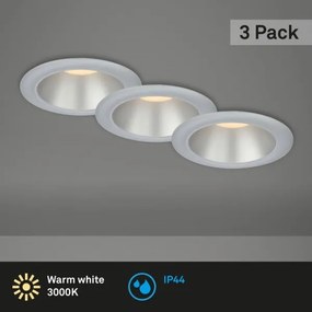 Briloner 7041-034-SADA 3x LED Kúpeľňové podh. svietidlo LED/4,9W/230V strieborná