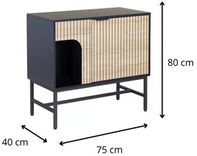 Komoda Mago 75 cm dub přírodní/černý mat