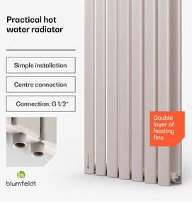 Blumfeldt Tallheo, 41 x 180, radiátor, kúpeľňový radiátor, rúrkový radiátor, 1435 W, teplovodný, 1/2