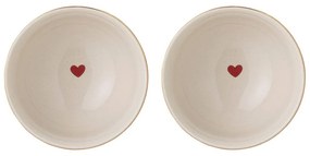 Krémové misky s vianočným motívom z kameniny v súprave 2 ks 500 ml Jolly – Bloomingville