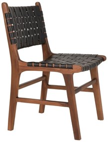 Čierno–hnedé jedálenské stoličky z teakového dreva v súprave 2 ks Perugia – House Nordic