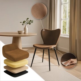 Jedálenská stolička Maika zamat - hnedá