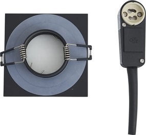 Sada 6 moderných zapustených bodových svetiel čierna otočná a naklápacia IP44 - Qure