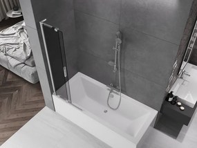 Mexen Velar L, 2-krídlová posuvná vaňová zástena 75 x 150 cm, 8mm šedé sklo, chrómový profil, 896-075-003-41-01