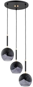 Luster na lanku MILTONA 3xE27/60W/230V čierna/šedá