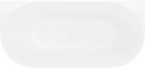 Mexen Oval Slim, voľne stojaca vaňa ku stene 170 x 80 cm, biela lesklá, biely prepad, 52661708000-20