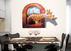 Veselá Stena Samolepka na stenu na stenu Safari žirafa