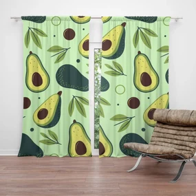 Sablio Záves Kreslené avokádo: 2 ks 140x250 cm