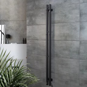 Elektrický sušák na uteráky s termostatom SILOUETTE 200W/230V 150,6cm IP44 čierny pravý