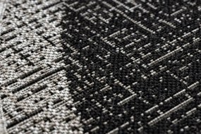 Koberec SIZAL FLOORLUX kruh 20401 Ramka čierny/strieborný