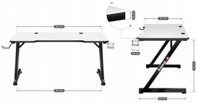 Moderný herný stôl v elegantnej bielej farbe