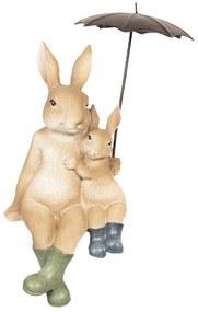 Dekorácie sediaci králiky pod dáždnikom - 10 * 9 * 19 cm