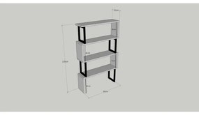 Knižnica CEYLAN 128x80 cm hnedá/čierna
