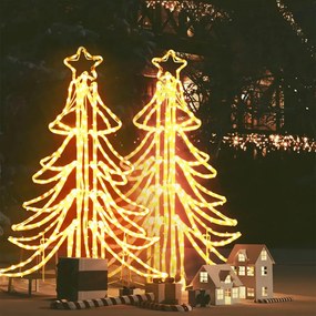 LED silueta vianočného stromčeka 2 ks teplé biele 87x87x93 cm 3154297