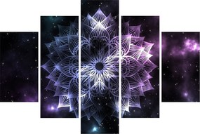 Obraz - Lotusová mandala vo vesmíre (150x105 cm)
