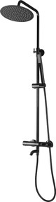 Rea Lungo, termostatická sprchová/vaňová súprava, čierna lesklá, REA-P8763
