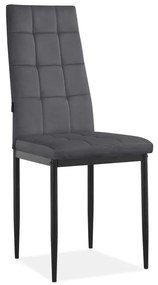 Antracitové zamatové jedálenské stoličky v súprave 2 ks Becca – Støraa