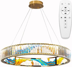 Toolight Toolight, LED stropné svietidlo 60cm + diaľkové ovládanie APP1748-CP, zlatá-priehľadná, OSW-07894