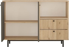 Skrinka na mikrovlnku Houseland Royce 02 dub Castello/antracitovo šedá