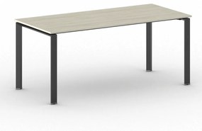 Rokovací stôl PRIMO INFINITY s čiernou podnožou 1800 x 900 x 750 mm, dub prírodný