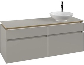 VILLEROY &amp; BOCH Legato závesná skrinka pod umývadlo na dosku (umývadlo vpravo), 4 zásuvky, 1400 x 500 x 550 mm, Soft Grey, B59000VK