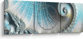Obraz texturovanej špirály (s hodinami) (90x30 cm)