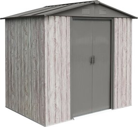 Záhradný domček BestBerg ZDB-2SD / 2,5 m² / 194 x 131 x 184 cm / dekor biele drevo / sivá