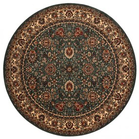 Koberec KASHQAI 4362 410 ornament, zelený / béžový kruh