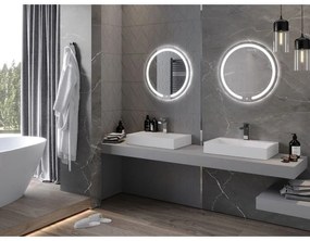 Mexen Rose, LED kúpeľňové zrkadlo s podsvietením 60x60 cm, 6000K, ochrana proti zahmlievaniu, 9810-060-060-611-00
