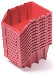 Sada 12 úložných boxov po 12 × 7,7 × 6 cm, červená