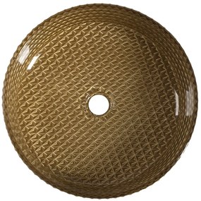 Sapho Sapho, MARAGUA gravírované sklenené umývadlo na dosku Ø 39,5 cm, zlatá, TY214Z