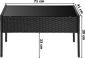 Sada zahradního nábytku MAGNOLIA černá/šedá