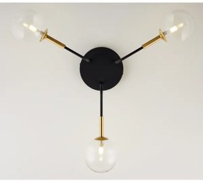 Jupiter 2039 - Luster na tyči BURANO 3xG9/10W/230V čierna/zlatá/číra