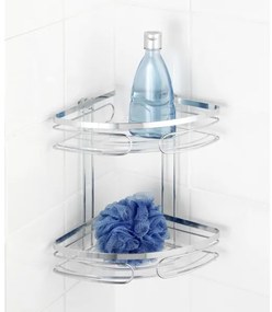 WENKO 20412100-Rohový regál PREMIUM NEREZOVÁ OCEĽ 26,5x27,5 cm nerezový/strieborný