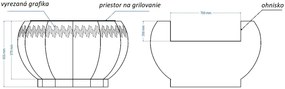 Cortenove ohnisko s grilom Queenstown 110 cm