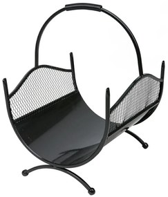 Kovový kôš na drevo Criss, 40x52 cm, čierna