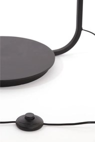 Stojacia lampa s textilným tienidlom v matnej čierno-prírodnej farbe (výška 164 cm) Lyra – Light &amp; Living