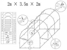 Fóliovník AUREA 2x3,5m zelený