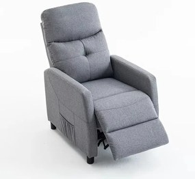Relaxačné polohovateľné TV kreslo MODO — látka, sivá, nosnosť 130 kg