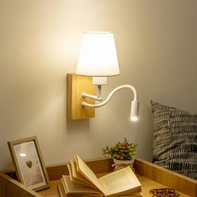 Brilagi - LED Nástenná lampa NUBILA WOOD 1xE27/25W/230V + LED/3W dub/biela