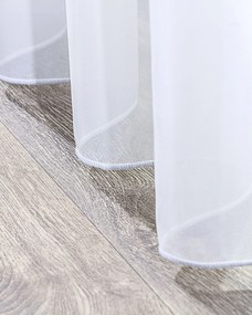 Záclona s riasením WAVE farba produktu biela látka polopriehľadný, lesklá