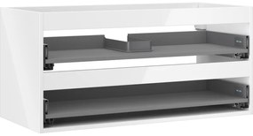 Mexen Box-A, závesná skrinka 100 cm, 2 zásuvky, biela lesklá, 91AX0-1000-470-2-00