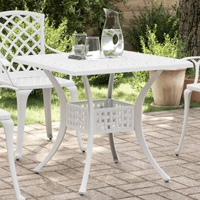 Záhradný stôl biely 80x80x75 cm liaty hliník 4002813