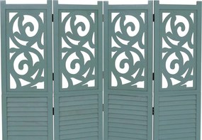 Paraván T568, deliaca stena, 4 panely - 170 × 160 cm - zelená