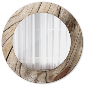 Okrúhle ozdobné zrkadlo Popraskané drevo fi 50 cm