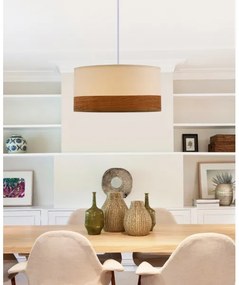 Luster na lanku BIANCO 1xE27/40W/230V biela/hnedá