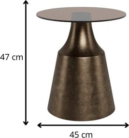 Konferenční stolek Dunsley 45 cm hnědý/bronzový