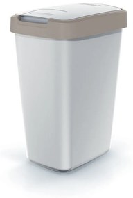 Odpadkový kôš s farebným vekom, 12 l, hnedá / sivá
