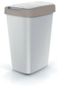 Odpadkový kôš s farebným vekom, 12 l, hnedá / sivá
