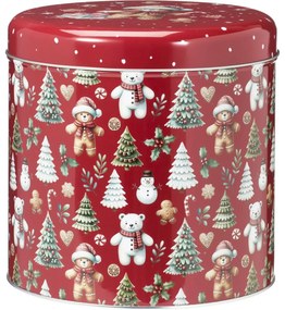 Súprava 2 vianočných plechových dóz Teddies